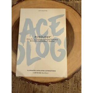 Aceology Multi Vitamin Brightening Biodegradable‎ Mask Set Of 4 Sealed Masks New